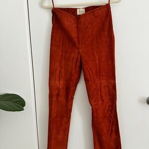 Sezane Ciara Rust Suede Cropped Pants (size 4)
